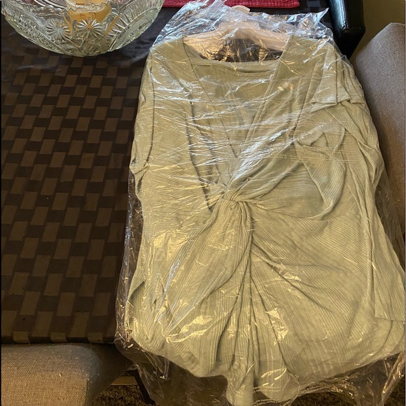 Blue Sage Open Back Ribbed Short Sleeve Top - Picture 3 of 16